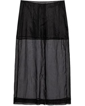 Frankie Shop Peri Midi Sheer Panelled Skirt - Black