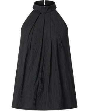 Tela Inca Halterneck Pleated Top - Black