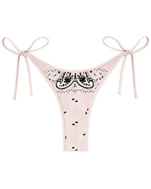 Palm Angels Paisley-Print Bikini Bottoms - Pink
