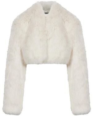 Thelaurent Cropped-Jacke Aus Faux Fur - Weiß