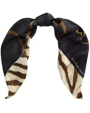 Ralph Lauren Belting-Print Silk Scarf - Black