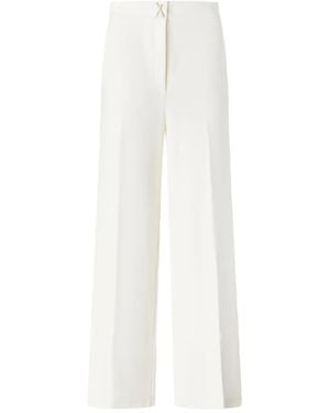 Genny Cross-Detail Trousers - White