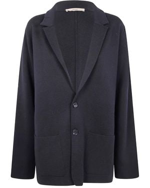 Nuur Single-Breasted Knitted Blazer - Blue