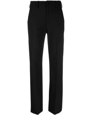Dondup Logo-Plaque Pressed-Crease Tailored Trousers - Black