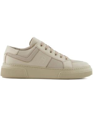 Giorgio Armani Panelled Trainers - White