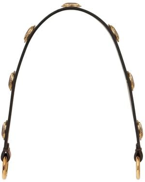 Etro Leather Bag Handle With Oval-Shaped Studs - White