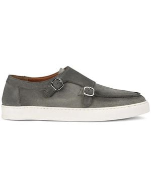 Doucal's Mocasines de ante con doble hebilla - Gris