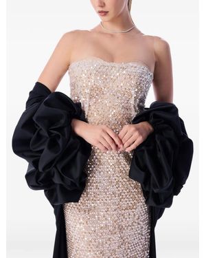 IMROSKA Cappotto Con Ruches - Nero