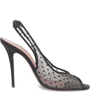AMINA MUADDI 105Mm Kristina Polka-Dot Slingback Pumps - Metallic