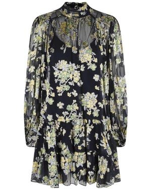 RIXO London Anaya Floral-Print Mini Dress - Blue