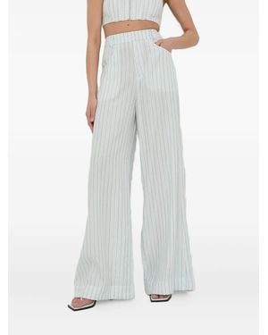 For Love & Lemons Pinstriped Pocket Pants - White