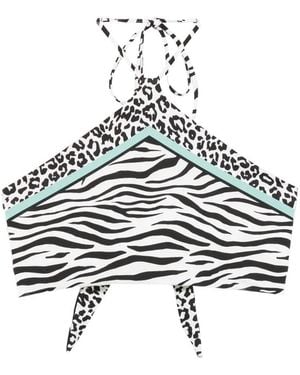 MC2 Saint Barth Haut De Bikini Nairobi Imprimé Animalier À Dos Nu - Metallic