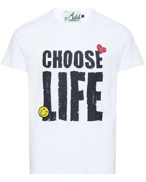 ANDERSSON BELL Slogan-Print Slub-Texture T-Shirt - White