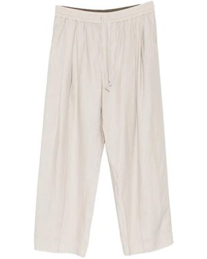Ziggy Chen Thin-Stripe Drawstring Trousers - White