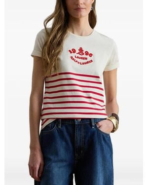 Ralph Lauren Logo-Embroidered Striped T-Shirt
