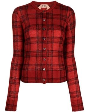 N°21 Karierter Cardigan - Rot