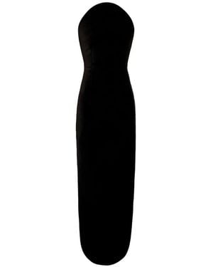 A.W.A.K.E. MODE Ruffled Strapless Maxi Dress - Black