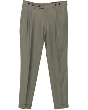 Berwich Pantalones De Lana Con Detalle De Pliegues - Gris