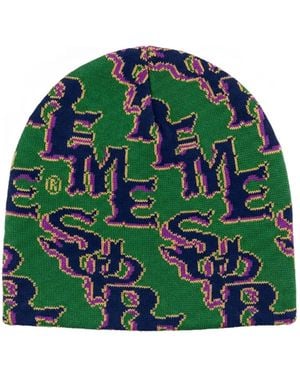 Supreme Slanted Gothic Outline Beanie - Green