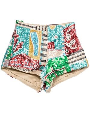 ALÉMAIS Jazz Sequin-Embellishment Short - Red