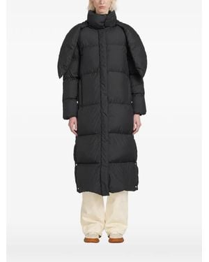 Moncler Lange Ornement Daunenjacke Mit Kapuze - Schwarz