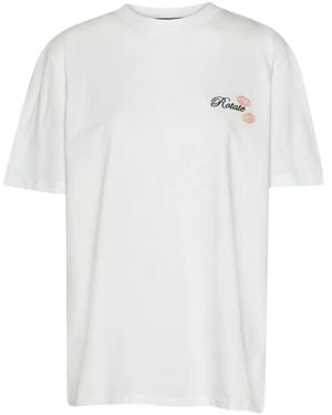 ROTATE BIRGER CHRISTENSEN T-Shirt Met Geborduurd Logo En Lipdetail - Wit
