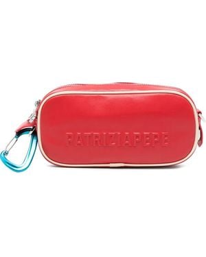 Patrizia Pepe (Im)Perfection Embossed-Logo Shoulder Bag - Red