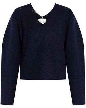 Lisa Yang Sara V-Back Cashmere Jumper - Blue
