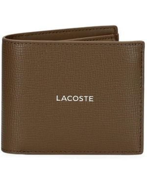 Lacoste Billfold Logo-Plaque Wallet - Brown
