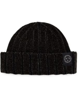 ARMANI EXCHANGE Berretto A Coste Con Logo - Nero