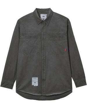 Izzue Patch-Pocket Shirt - Grey