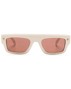 McQueen Rectangle-Frame Sunglasses - Pink