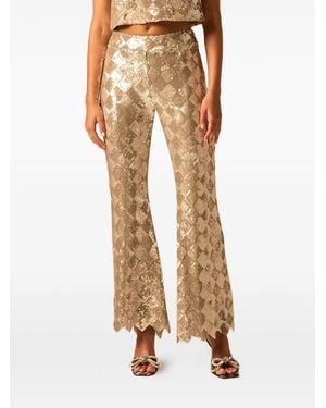 JBQ Kingston Sequin-Embellishment Trousers - Natural