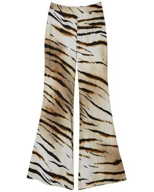 Twinset Pantalon En Serge À Imprimé Animalier - White