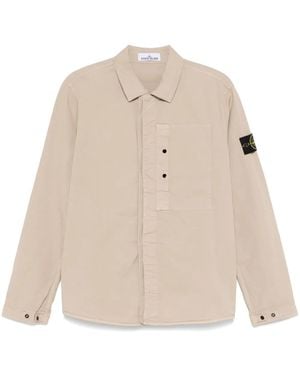 Stone Island コンパスバッジ シャツ - ナチュラル