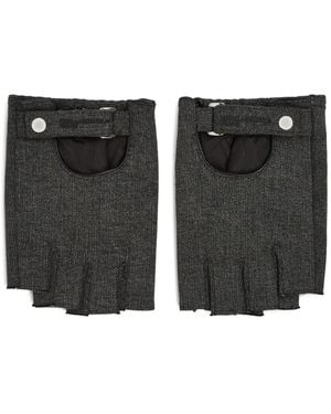 Karl Lagerfeld Fingerless Denim Gloves - Black