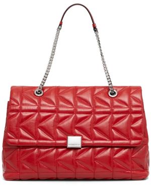 KARL LAGERFELD Large K/Kuilt Tote Bag - Red