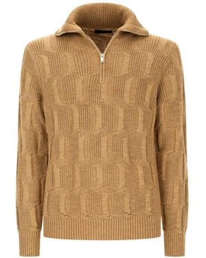 Zanone Jersey Texturizado De Lana Virgen - Neutro