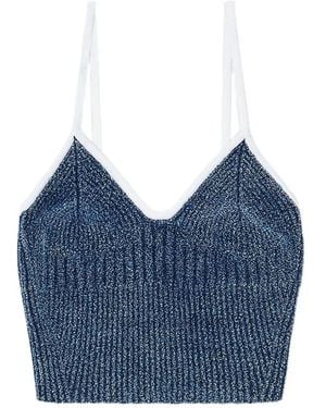 DIESEL M-Estere Bouclé-Knit Top - Blue