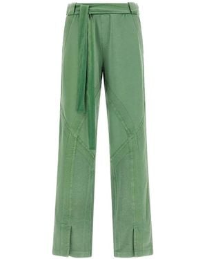 The Attico Front-Split Trousers - Green