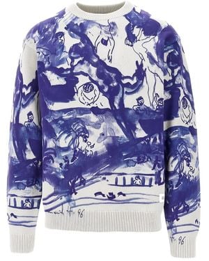 Butter Goods Davide Printed Knitted Jumper - Blue