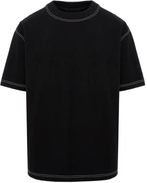 Hamza Khan Contrast-Stitching T-Shirt - Black