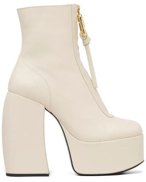 Marc Jacobs The Gigi Front-Zip Ankle Boots - White