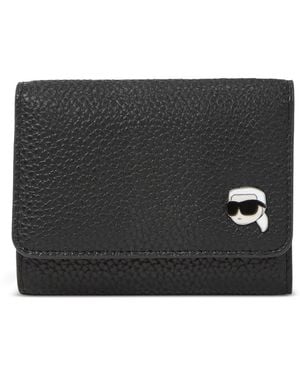 Karl Lagerfeld Ikon ペブル 三つ折り財布 - ブラック