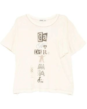 OPEN YY T-Shirt Mit Grafischem Print - Natur