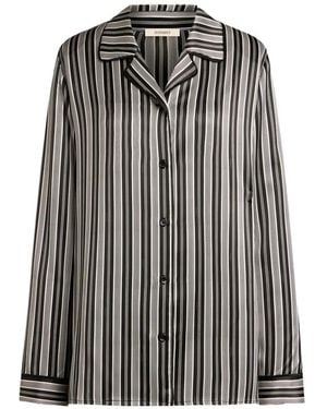 12 STOREEZ Striped Pyjama Set - Grey