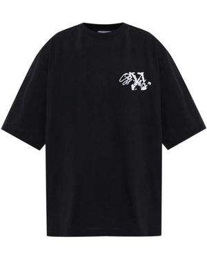 Off-White c/o Virgil Abloh Embroidered Logo T-Shirt - Black