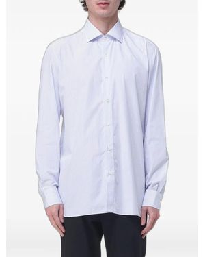 Luigi Borrelli Napoli Striped Cotton Shirt - White