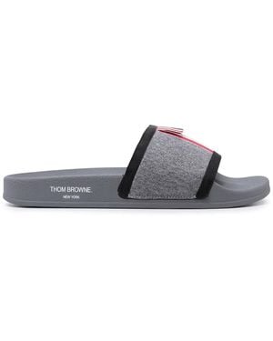 Thom Browne Pantoletten Mit Rwb-Streifen - Grau