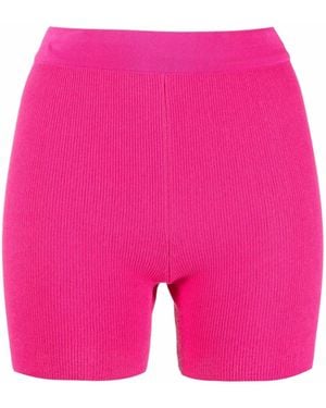Jacquemus Pink Fine-ribbed Knitted Cycling Shorts